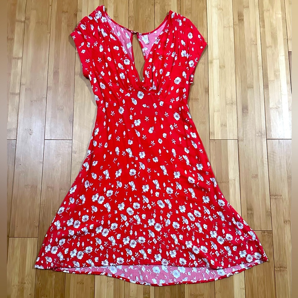 Free People Red Floral Mini Dress